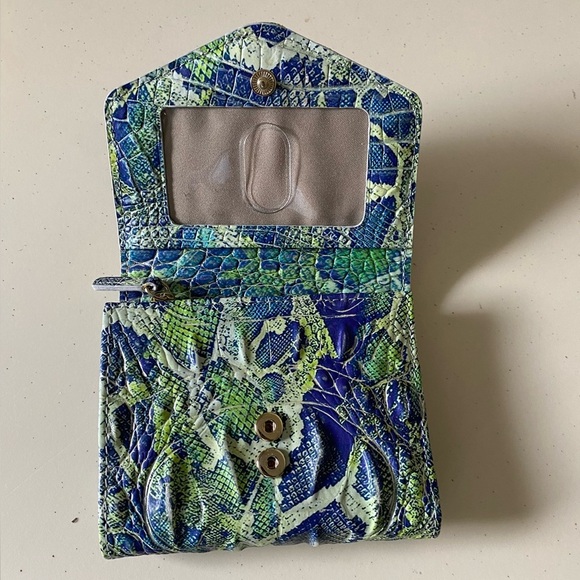 Brahmin Snakeskin Pattern Wallet in Blue and Green - Picture 2 of 5